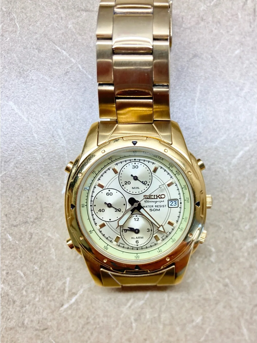 Seiko Chronograph 7T32-6M59 1990s quartz watch